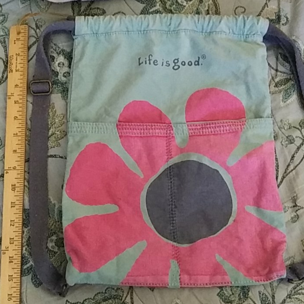 Life is Good drawstring bag